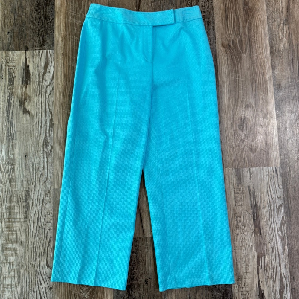 NWT Grace Dane Lewis Dress Pants Women 6 Blue Cropped‎ Cuffed Coastal Hamptons